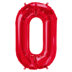 34 inch Red Number 0