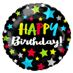 *9" Birthday Foil Balloon with Valve – 10 pack