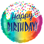 *9" Birthday Foil Balloon with Valve – 10 pack