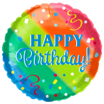 *9" Birthday Foil Balloon with Valve – 10 pack