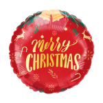 *9" Christmas Mylar balloon with Valve