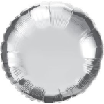 4" Silver Round Foil Balloons Air filled - 50 ct