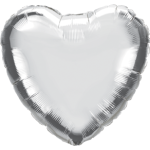 4" Silver Heart Foil Balloon - 50 ct