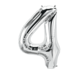 14" Silver Number "4"