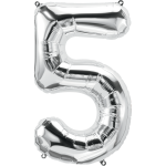 14" Silver Number "5"