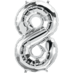 14" Silver Number "8"