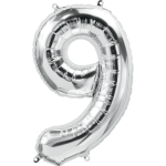 14" Silver Number "9"