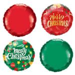9" Assorted Christmas Inflated Mylars - 24 count