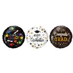 9" Assorted Graduation Inflated Mylars - 24 count