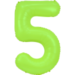 34" Neon Green Number 5