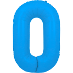 34" Neon Blue Number 0