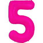 34" Neon Pink Number 5