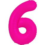 34" Neon Pink Number 6