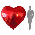 65" Red Heart Foil Balloon