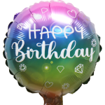 *9" Birthday Foil Balloon with Valve – 10 pack