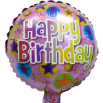 *9" Birthday Foil Balloon with Valve – 10 pack