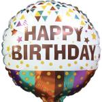*9" Birthday Foil Balloon with Valve – 10 pack