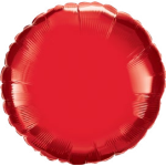 32" Red Round Foil Balloon – 5 pack