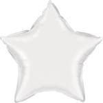 24" White Star Foil Balloon – 5 pack