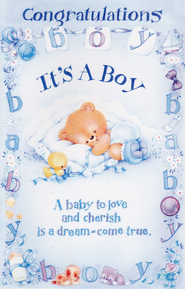 Wrapped Baby Boy Congrats cards